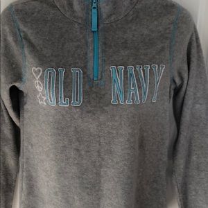 Old Navy Grey and Teal Pullover Fleece